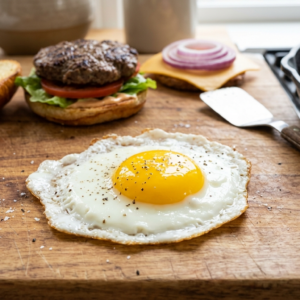 Single Fried Egg for Burger